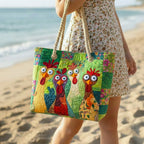 Χειροποίητη Τσάντα Θαλάσσης – Funky Chicken Art Sand