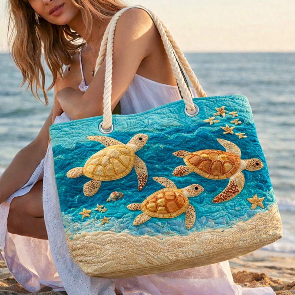 Χειροποίητη Τσάντα Θαλάσσης – Golden Turtle Coast