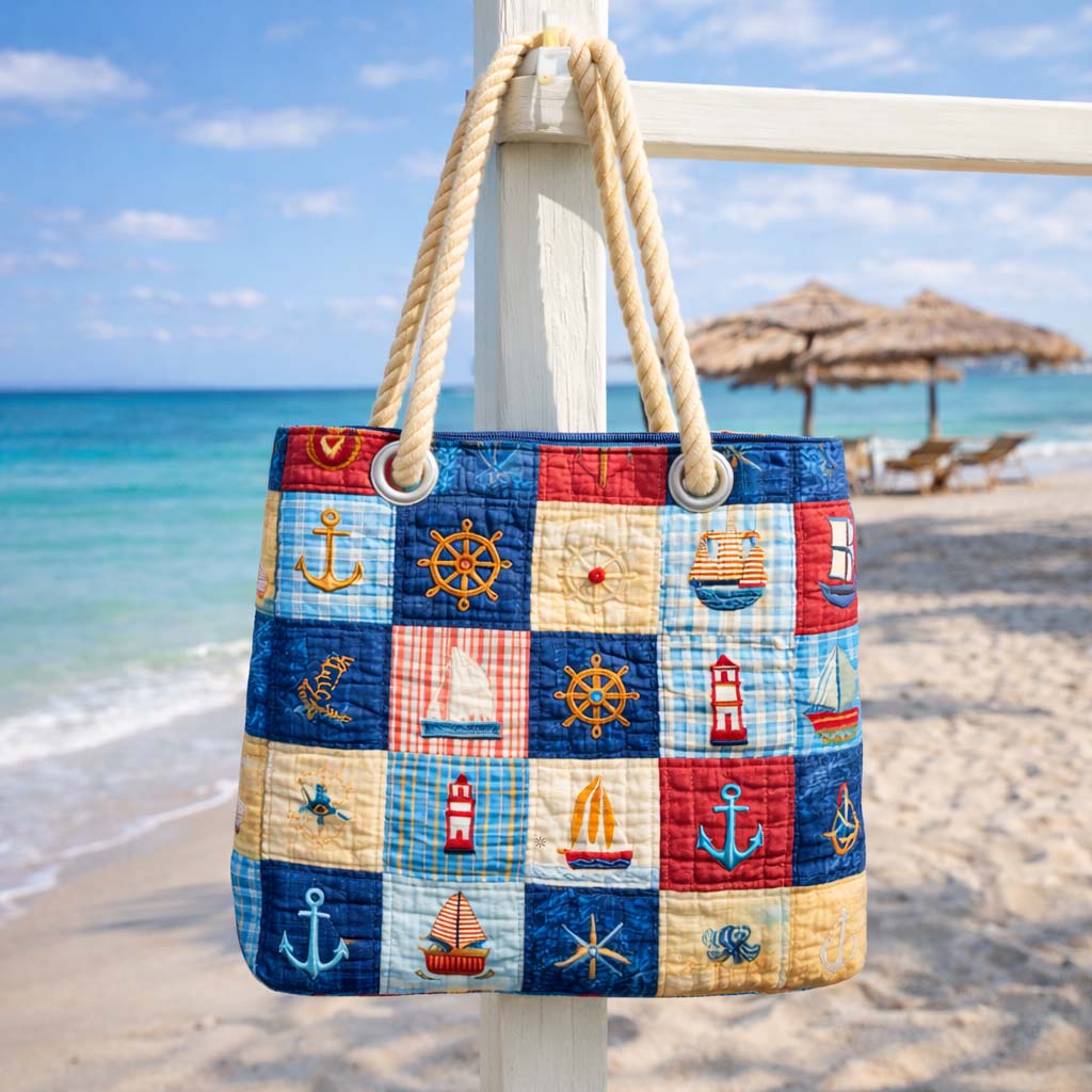 Χειροποίητη Τσάντα Θαλάσσης – Marine Patchwork