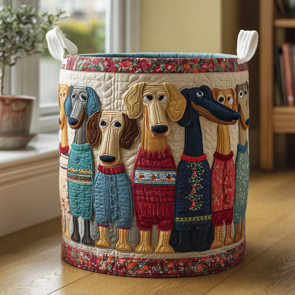Καλάθι Απλύτων – Happy Dachshund