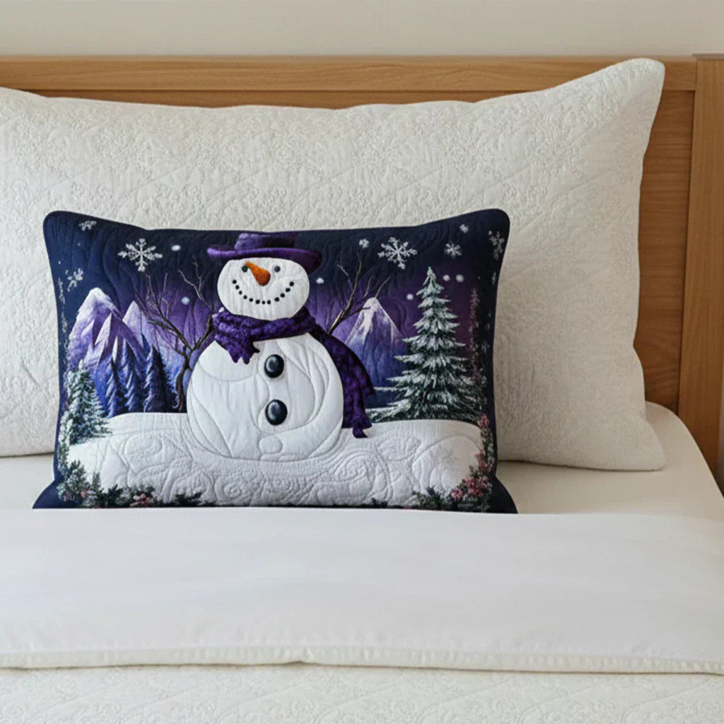 Καπιτονέ Μαξιλαροθήκη – Purple Snowman