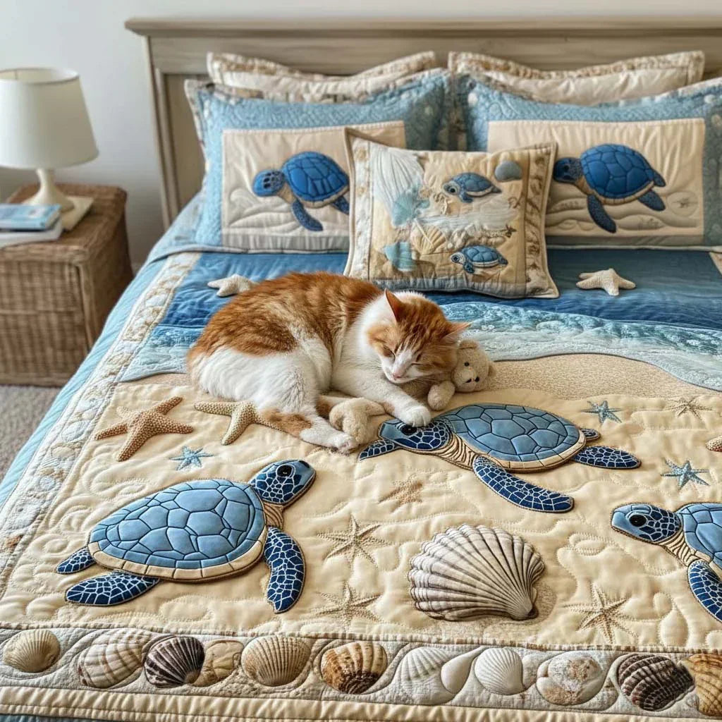 Καπιτονέ Σετ Κλινοσκεπασμάτων 3 Τεμαχίων – Ocean Waves
