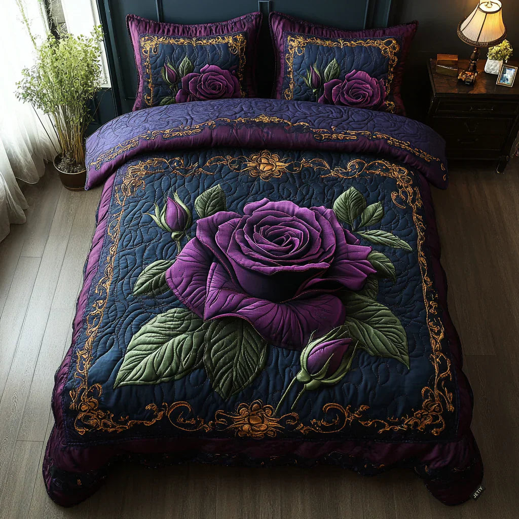 Καπιτονέ Σετ Κλινοσκεπασμάτων 3 Τεμαχίων – Violet Rose Colour